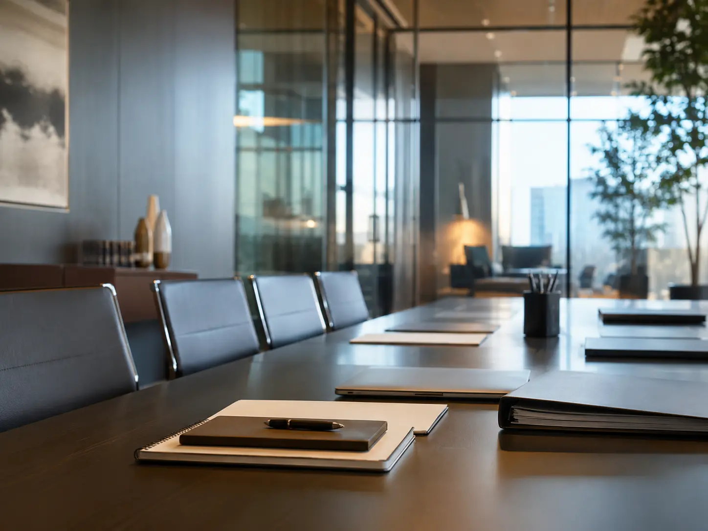 Law firm professionals discussing a sustainable business development strategy during a team planning session